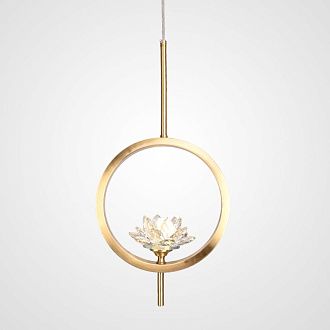 Подвесной светильник LOTOS ONE 1 24,8*24,8*60 см, 1*G9*40W, ImperiumLoft LOTOS-ONE01, Латунь