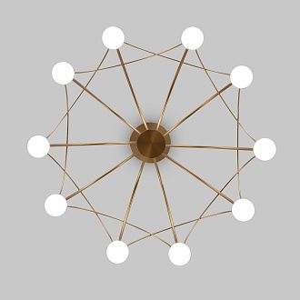 Подвесной светильник 65*65*50-110 см, LED*34W, 4000K, Eurosvet Ragno 90030/10, золото, a069298