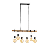 Светильник подвесной 85*4 см,  EVOLUCE BAGETTI SL1142.403.06 Черный, Светлое дерево