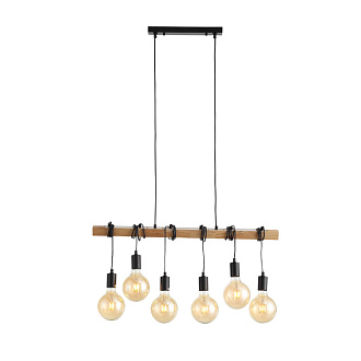 Светильник подвесной 85*4 см,  EVOLUCE BAGETTI SL1142.403.06 Черный, Светлое дерево