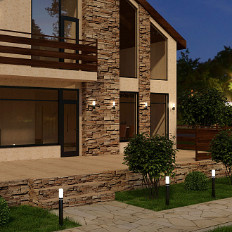 Уличный настенный светодиодный светильник Чёрный IP54 1534 TECHNO LED Elektrostandard