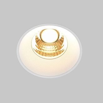 Встраиваемый светильник 9,6-5,3 см, LED*7W, 2700K, Maytoni Round 60° DL058-7W2.7K-TRS-W, Белый, вр 5,5 см