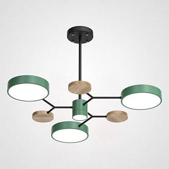 Люстра на штанге MEADE 4 lamps Green 70*70*60 см, 4*LED*16W, 4000K, ImperiumLoft MEADE-01, Чёрный, Бежевый