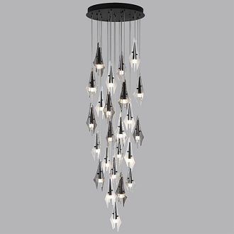Люстра каскадная *70*100-350 см, 24*LED*5,7W, 3000K, Odeon Light Afalina 5442/137L, черный