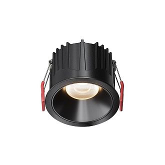 Встраиваемый светильник 6,3 см, LED*15W, 3000K, Maytoni Alfa LED 60° DL043-01-15W3K-RD-B-1, Черный, вр 7,5 см