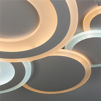 Светильник 50*50*7 см, LED 120W, 3300 / 5000К, Хром LED4U 10121/500