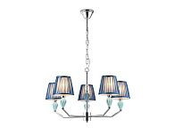 Подвесная люстра с абажуром и декором из керамики **81- см, 5*E14*40W, K, Ambrella Light High Light LH75061, хром