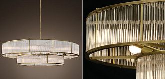 Люстра на штанге RH Marais Round Chandelier D100 100*100*30 см, 14*E14*40W, ImperiumLoft 40.2668, Латунь
