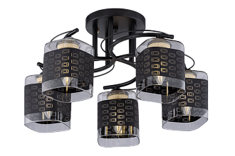 Люстра Ø450 x H250, мм, 5*40W (200W), BLACK (Черный) Rilon 06658/5 BLACK