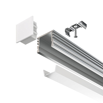 Алюминиевый профиль накладной 2000*16*12 мм Maytoni Technical Led Strip ALM005S-2M Серебро, цена за штуку