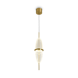 Подвесной светильник 239 см, LED,  8W, 3000К, Freya Whisper FR6184PL-L8BS латунный