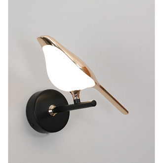 Бра с птичкой 10W, 4000K Kink Light Арси KIN08446-1,33 черный/золото