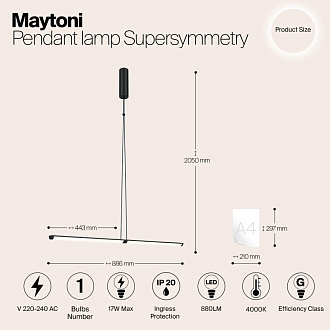 Подвесной светильник Supersymmetry P096PL-L11BK черный 