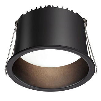 Светильник встраиваемый LED 9,8*9,8* см, LED 12W*3000 К, Novotech Spot Tran, черный, 359237, вр 8,8 см