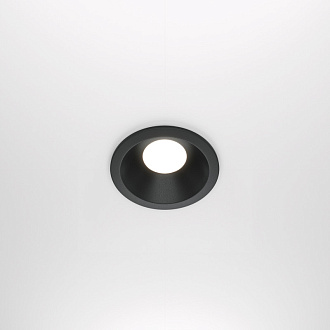 Светильник, 8 см, черный,  Maytoni Zoom DL032-2-01B, встраиваемый
