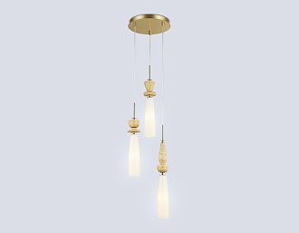Подвесной светильник с травертином **150- см, 3*G9*28W, K, Ambrella Light High Light LH75367, золото