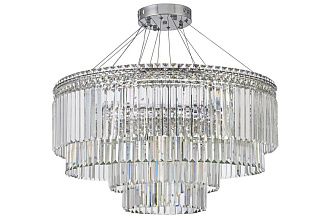 Люстра подвесная **41 см, Led лента*LED*134W, 3000/6000K, Arti Lampadari Ovindoli Gold Ovindoli L 1.5.80+40.101 N, Никель