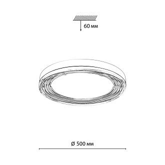 Настенно-потолочный светильник 50*6 см, LED 112W 4000K Sonex Infinita 7728/112L серебро/прозрачный