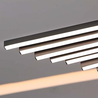 Подвесная люстра 27*150 см, 2*LED, 60W, 4000K, Favourite Vingar 4381-2P, чернный матовый