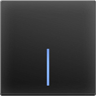WL08-SW-1G-2W-LED/Выключатель одноклавишный проходной с подсветкой (черный матовый), 4690389054181
