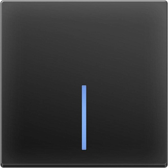 WL08-SW-1G-2W-LED/Выключатель одноклавишный проходной с подсветкой (черный матовый), 4690389054181