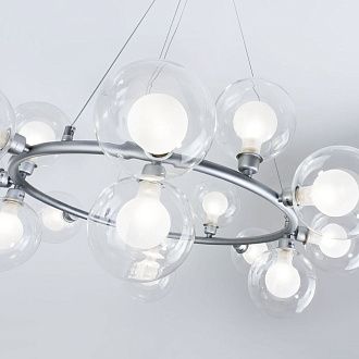 Подвесной светильник 75*80/120 см, 15*G9 MODESTYLE MS.6030.15 SL серебро