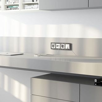 W1191141 Накладка для двойной розетки Еthernet RJ-45, белый акрил Werkel, 4690389197390