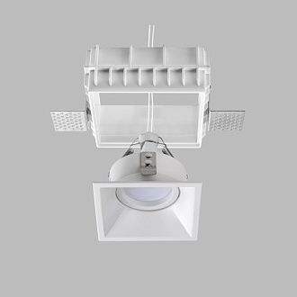 Встраиваемый светильник 9,3*9,3*-4 см, 1*GU5.3*50W, K, Lightstar Domino G214506, белый, вр 9.3 см