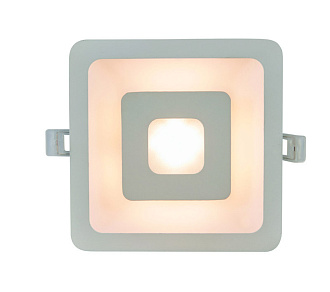 Светильник, 16 см, 5W, 3000К, белый, теплый свет, Arte Lamp Canopo A7245PL-2WH, встраиваемый LED, вр 13,5 см