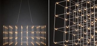Подвесная люстра Quasar Cosmos Square LED pendant light 100/100/100 100*100*100 см, 180*LED*1W, ImperiumLoft 40.2440, Серебристый