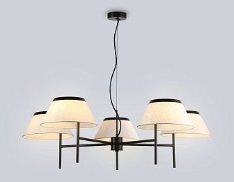 Подвесная люстра с абажурами **29-108 см, 5*E14*40W, K, Ambrella Light High Light LH72453, черный