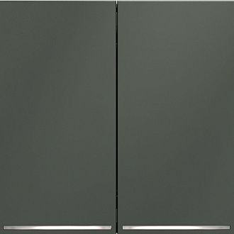 Проходной переключатель встраиваемый Voltum S70 двухклавишный с подсветкой 10А, титан пластик Soft touch VLS020406