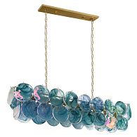 Подвесная люстра 120 см, LOFT IT Lolly 10492/1200R Blue, золото