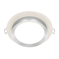 Светильник 11 см, Maytoni Downlight Hoop DL086-GX53-RD-WS, белый-серебро, вр 9,5 см