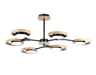 Светильник подвесной 82,5*28,5 см, LED 42W, 3000К, черный, светлое дерево Ambrella Comfort LineTech FL51619