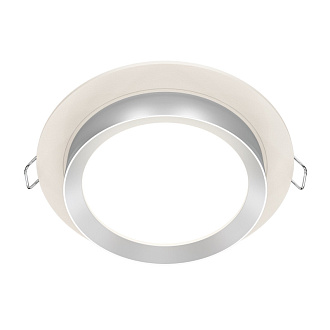Светильник 11 см, Maytoni Downlight Hoop DL086-GX53-RD-WS, белый-серебро, вр 9,5 см
