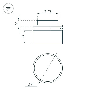 Спот Arlight 045780 8,5*8,5*3,8 см, 12W, белый (теплый)K,