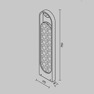 Ландшафтный светильник 4*17*-75 см, *LED*12W, 3000K, Maytoni Анима O535FL-L12B3K, Черный