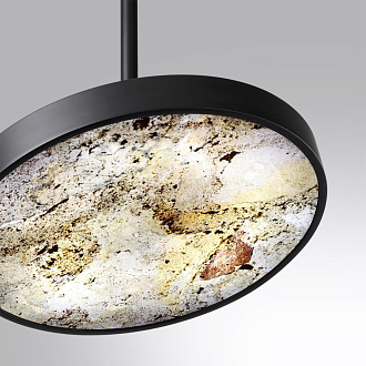 Подвес 23,6*23,6*180 см, LED 1*15W, 3000-4000-6000 К, Odeon Light Bergi 5064/15L, матовый черный/серо-бежевый