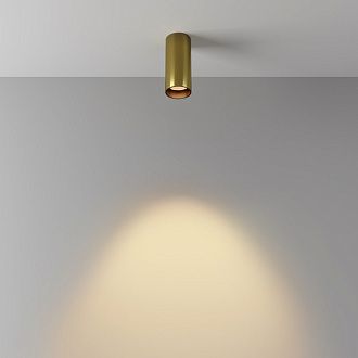 Накладной светильник 5,2*5,2*12,5 см,  LED, 12W, 3000К, Maytoni Technical FOCUS LED C056CL-L12W2.7K-W-BS латунный