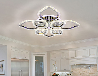 Светильник 75*75*12 см,  118W, 3000К, черный хром Ambrella Acrylica Ice FA2835
