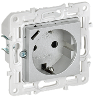 SKANDY Розетка с з/к/ш 16А с USB C 18Вт SK-R17S сереб. IEK, SK-R14-16-U14-018-K23