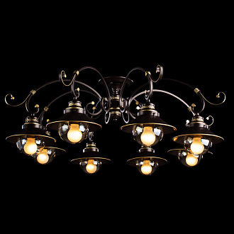 Люстра Arte Lamp A4577PL-8CK, диаметр 100 см, коричневый/золото