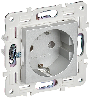 SKANDY Розетка с з/к без з/ш 16А SK-R05S сереб. IEK, SK-R11-16-K23