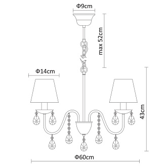 Подвесной светильник Arte Lamp A9123LM-5CC хром, диаметр 60 см