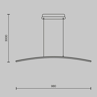 Подвесной светильник 98*7*305,7 см, LED, 15W, 3000К, Maytoni Light Reflection MOD243PL-L18BK черный