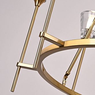 Люстра на штанге TORCHE DE VERRE Round Chandelier 8 116*116*50 см, 8*G9*40W, ImperiumLoft 40.1551, Латунь