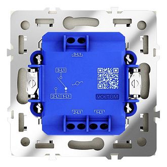 Проходной переключатель встраиваемый Voltum S70 одноклавишный 10А, шелк пластик Soft touch VLS010304