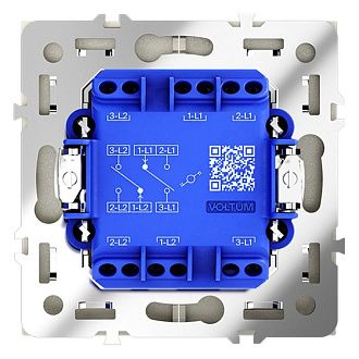Проходной переключатель встраиваемый Voltum S70 двухклавишный 10А, сталь пластик Soft touch VLS020305