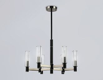 Люстра на штанге **38-76 см, 6*E14*40W, K, Ambrella Light High Light LH55501, черный, сатин